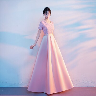 大合唱团演出服女成人长裙红歌比赛朗诵晚礼服成人学生表演晚礼服