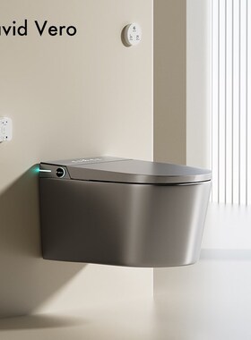 枪灰色壁挂智能马桶虹吸悬浮式家用全自动坐便器内置水箱无需预埋