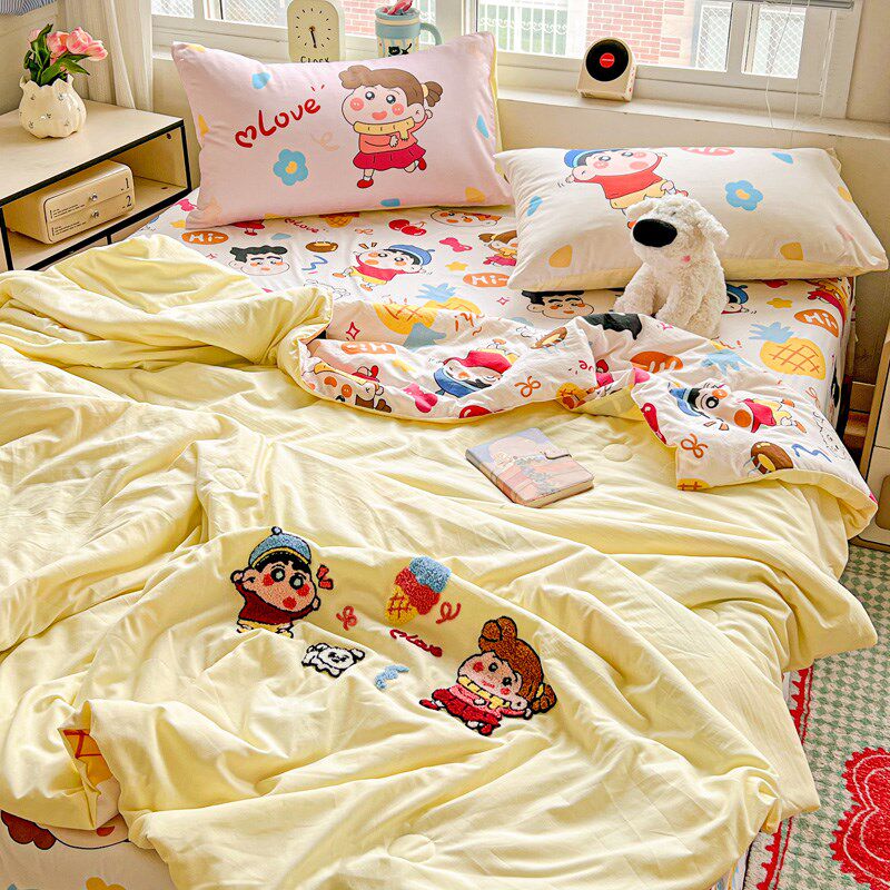 儿童空调被夏凉被四件套夏季z双人薄被子宿舍非全棉单人学生