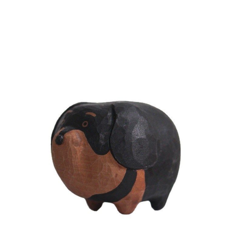 青木凡木雕动物桌面摆件装饰工艺品可爱小狼狗摆件创意礼品,特色手工艺,其他特色工艺品,淘宝优惠券,粉丝福利购,淘宝优惠卷