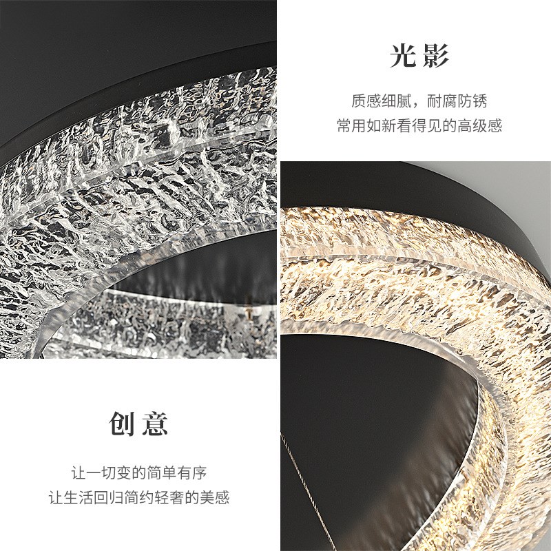 全铜意式极简客厅灯2025意式轻奢吊灯设计师圆环餐厅卧室大厅