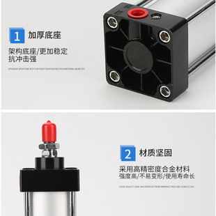 250X50x75x100x150x300x400x500 标准气缸SC100 200 160 600S 125