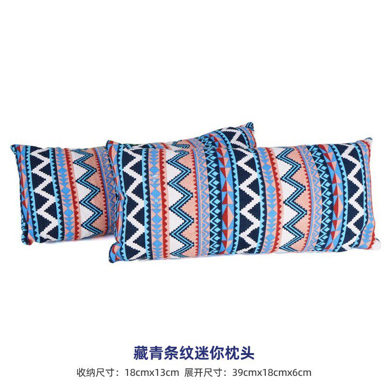 户外民族风自动充气枕头休闲帐篷露营装备午休睡枕汽车旅行枕靠枕