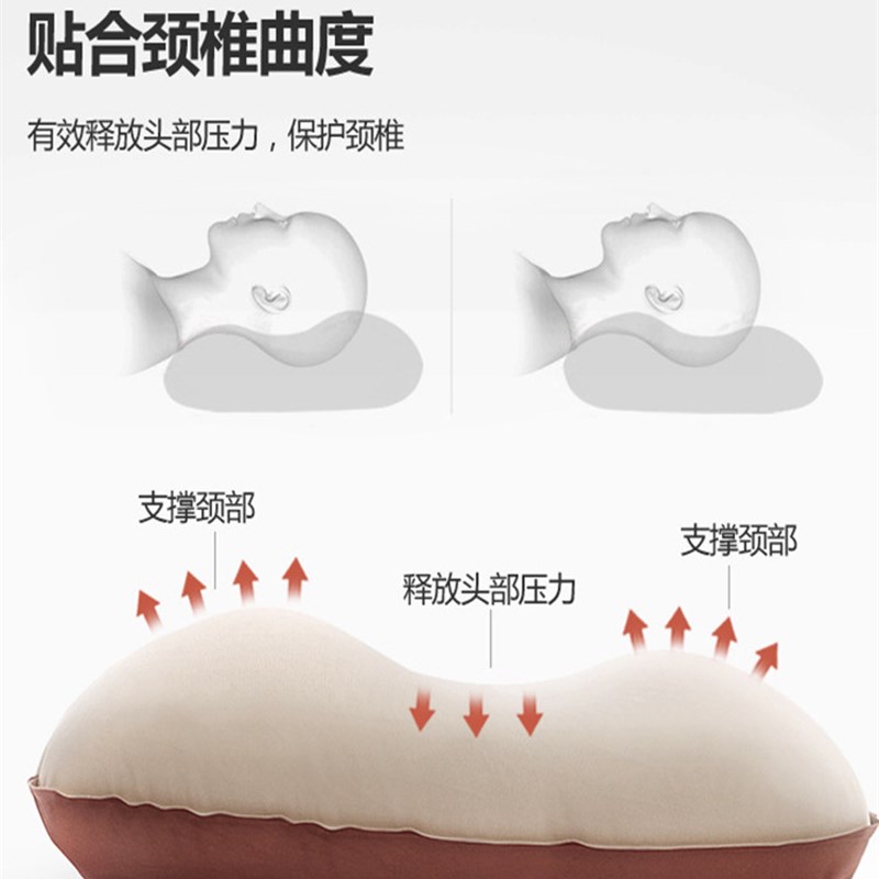 露营旅行便携易收纳自动充气枕户外3D舒适靠枕高弹力回棉奶酪枕头