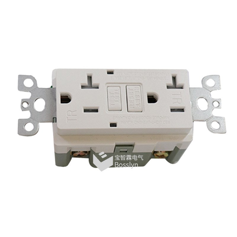 轻便型118型北美接地故障电流漏电保护器 美式双联GFCI墙壁插座
