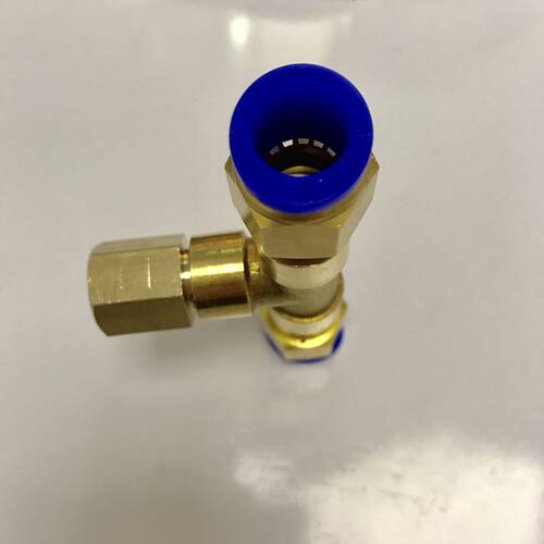 内丝气管三通快插接头 中间内螺纹m14x1.5 两边可接外径4-12mm管