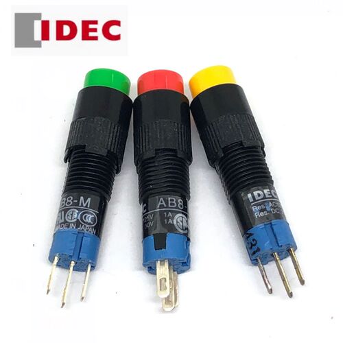 IDEC和泉AB8M-M1G AB8M-M1R 1Y 2W M2 AB8-M AB8-A按钮开关3脚8mm