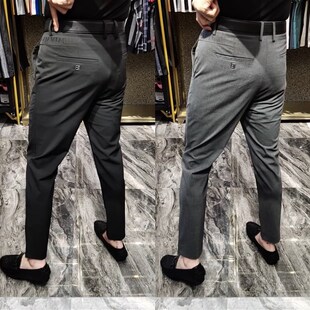 小脚商务休闲裤 男男裤 薄款 灰色黑色九分裤 夏季 修身 西裤 09男式 男士