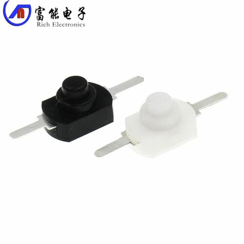 1208YD 黑白色 小号 手电筒开关2脚 黑色按钮 开关手电筒控制开关