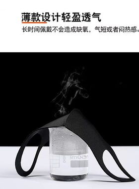 儿童口罩防晒夏季薄款可水洗3d立体时尚女孩明星同款冰丝黑色男童