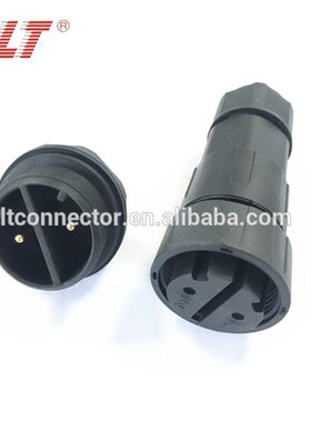 LLT-M29-2芯后装公针面板螺纹式防水接头 大功率防水插头 插座