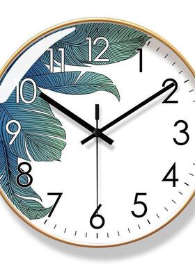 8227中式钟表水墨时钟挂墙挂钟客厅山水简约静音扫秒长续航石英钟