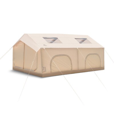 山约自动充气帐篷户外野营过夜防暴雨加厚16平二室一厅露营装备