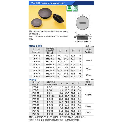 MSP-25黑色台湾凯士士kss-旋转式塞头 100个/包