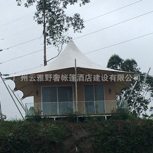 膜结构酒店帐篷 厂家出售新款单峰/双峰膜结构民宿篷房 尖顶篷房