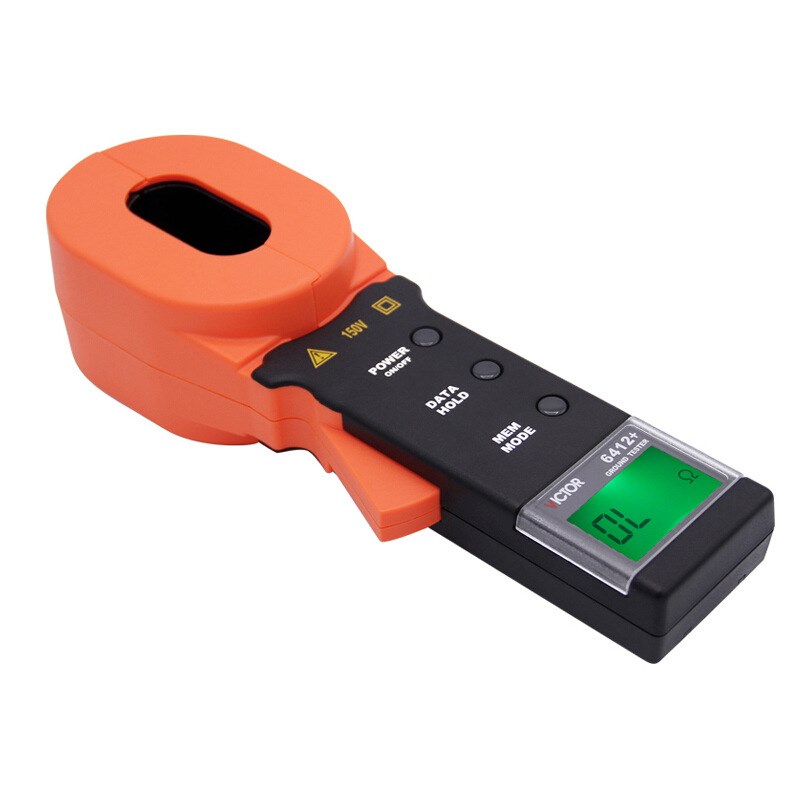 胜利钳形接地电阻测试仪VC6412+/D/E数显高精度避雷测试仪钳型表