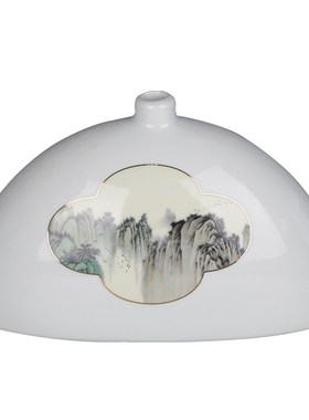 新中式花瓶摆件轻奢陶瓷创意样板F房客厅家居软装饰品水墨花瓶