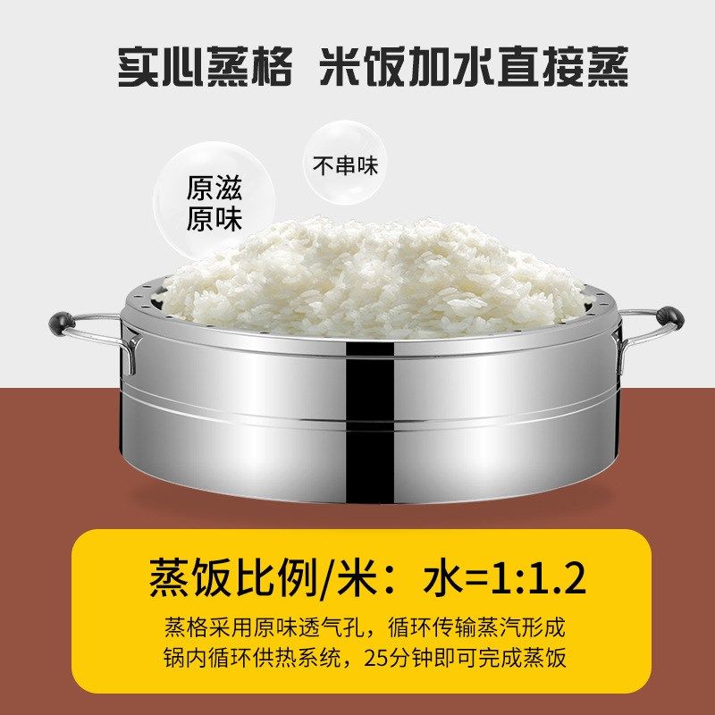 顺诺无孔不串味电蒸锅多功能家用自动断电不锈钢多层大容量蒸饭锅