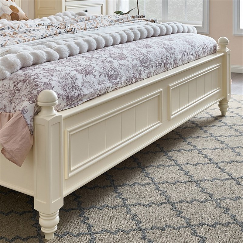 美式轻奢全实木床1.8米双人床储物现代简约白色1.5米欧式主卧婚床