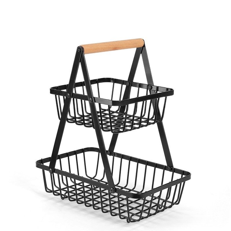 户外双层水果篮可拆卸金属置物架露营手提篮子桌面收纳架沥水篮,运动/瑜伽/健身/球迷用品,其他运动护具,淘宝优惠券,粉丝福利购,淘宝优惠卷