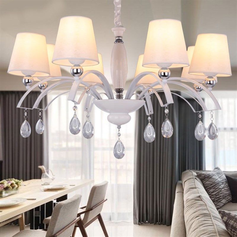 简欧式吊灯大气吸顶简约铁艺田园布艺美式水晶卧室餐厅客厅灯具