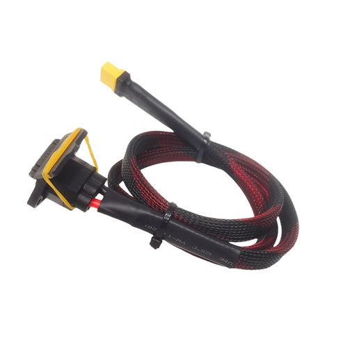 2.5米长度XT90母头转品字充电口约8平方10AWG特软纯铜镀锡硅胶电