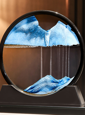 新中式创意解压流沙画沙漏摆件客厅酒柜装饰品办公V室桌面高端家