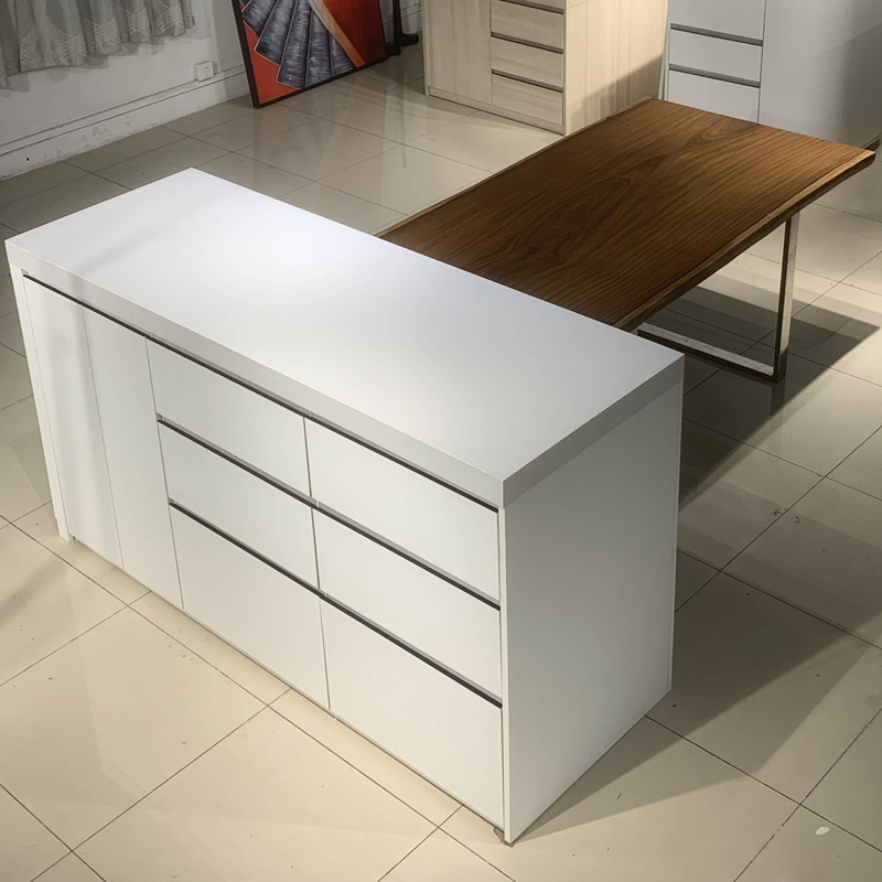 定制岩板下挂g岛台柜餐桌一体开放式厨房吧台多功能伸缩中导台简