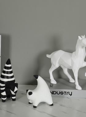 轻奢创意几何马酒柜装饰品摆件家居F饰品客厅书房办公室样板房摆