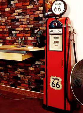 大型复古怀旧铁i皮加油机模型摄影道具酒吧咖啡厅餐厅金属装饰摆