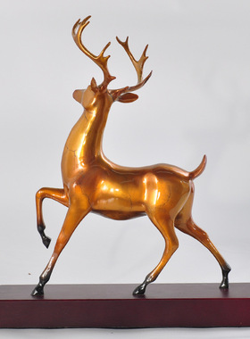 铜摆件《一路星》 铜工艺品 家居饰品 S麋鹿客厅桌面摆放