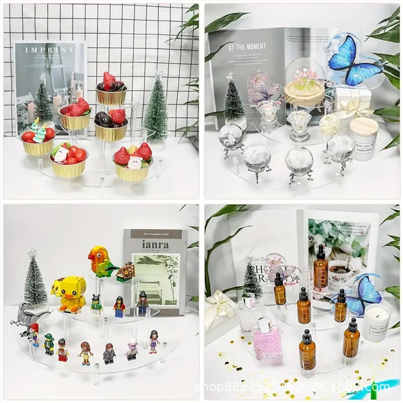 跨境婚庆甜品台蛋糕架多功能亚克力糕点展示架西点托盘装饰摆件