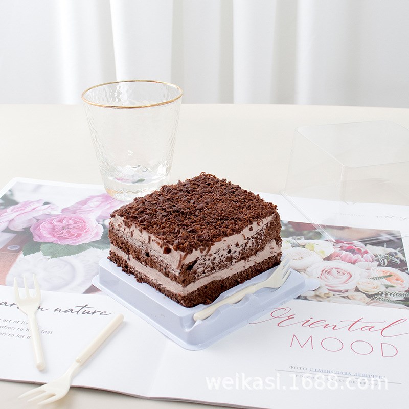 红丝绒蛋糕盒黑森林包装盒加厚防雾透明蛋糕切快提拉米苏烘焙包装