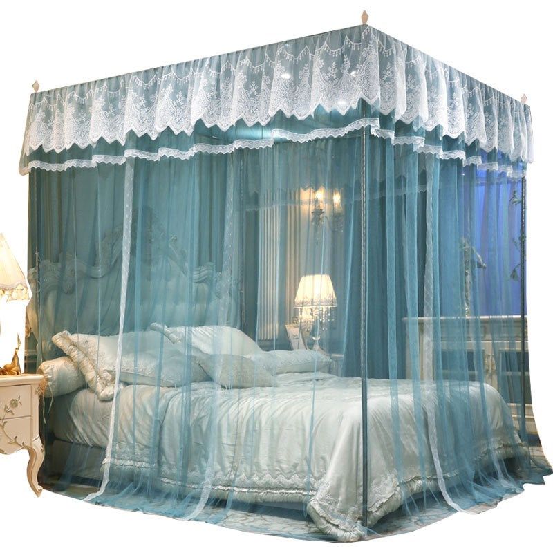 三开门宫廷蚊帐双层公主风落地支架1.5m/1.8m床2米床加密加厚床幔
