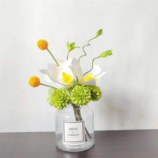 M244 洽谈桌花束仿真花休息室餐桌台商务摆件售楼处样板间摆拍