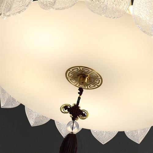 新中式卧室吸顶灯全铜中国风客厅灯简约现代轻奢水晶餐厅灯主灯具