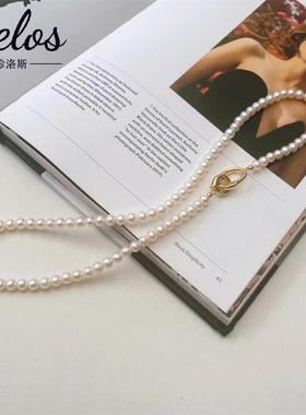 知珍淡水珍珠颈链纯银扣