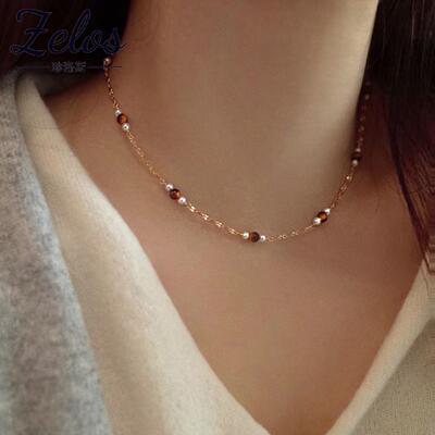 虎眼石珍珠满天星女项链