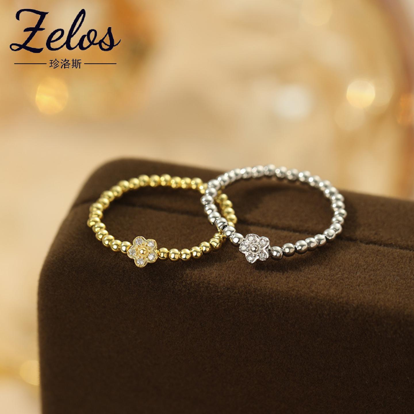 S999足银花朵开口戒指女款