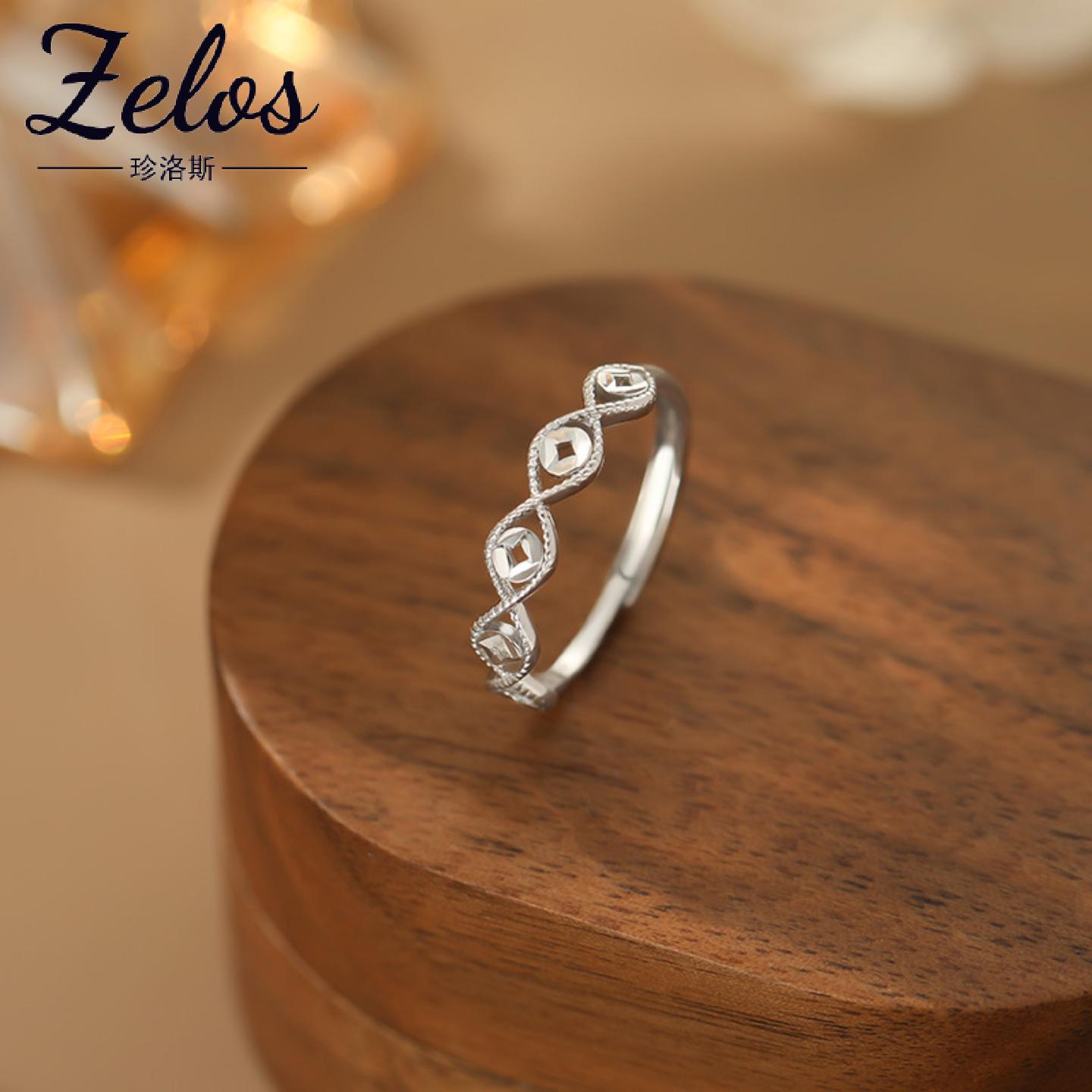 S999足银新中式铜钱戒指