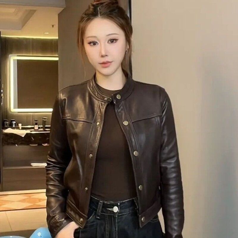 海宁皮衣外套女秋冬新款爆款减龄小香风高端小个子机车皮夹克