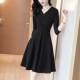 赫本风小黑裙女士连衣裙气质新款 高档收腰显瘦洋气轻奢遮肚 中长款