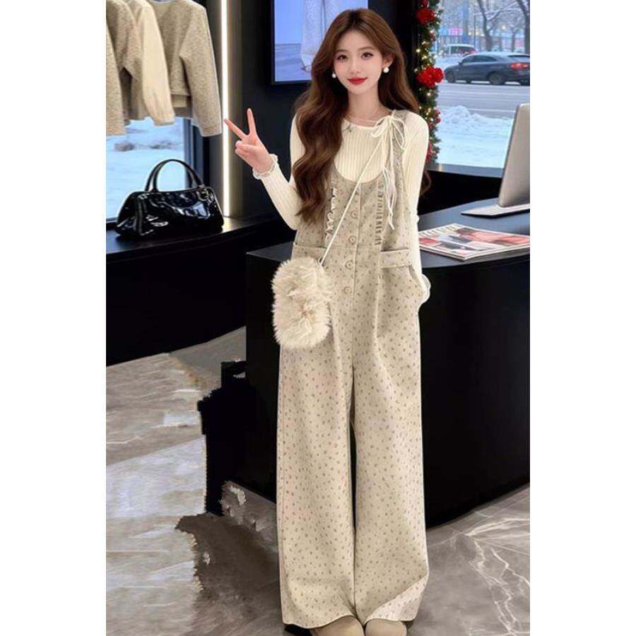 孕妇碎花背带裤2026新款春装韩系洋气时尚套装气质潮妈春夏两件套