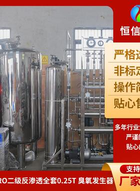 不锈钢ro二级反渗透全套0.25t臭氧发生器反渗透纯水设备工业水