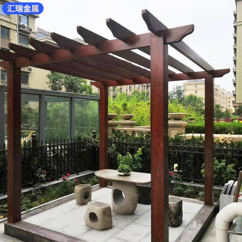 仿廊架花古萄架葡架户廊架外落地学校式走廊凉亭水榭回廊木质长廊