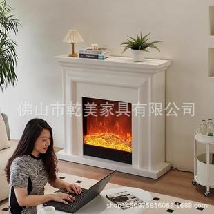 1壁.2米732简约法式 柜家客厅仿真火焰取暖电子炉用室 实木壁炉饰装