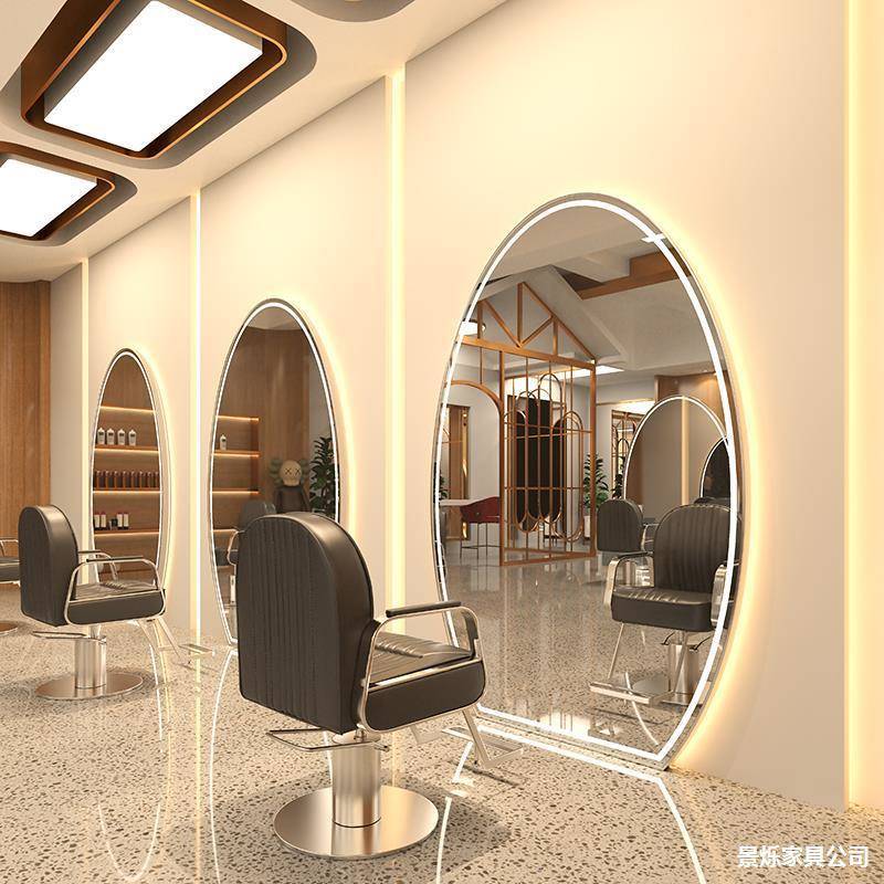 理理发店镜子网红发店镜台壁挂全身镜时发店镜子发廊单面镜专用尚