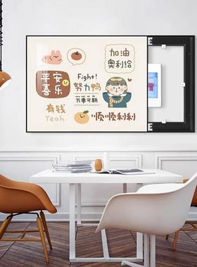 代简电表现箱装饰趣味文字创约IAN意卡通画遮挡配电箱电闸挂画