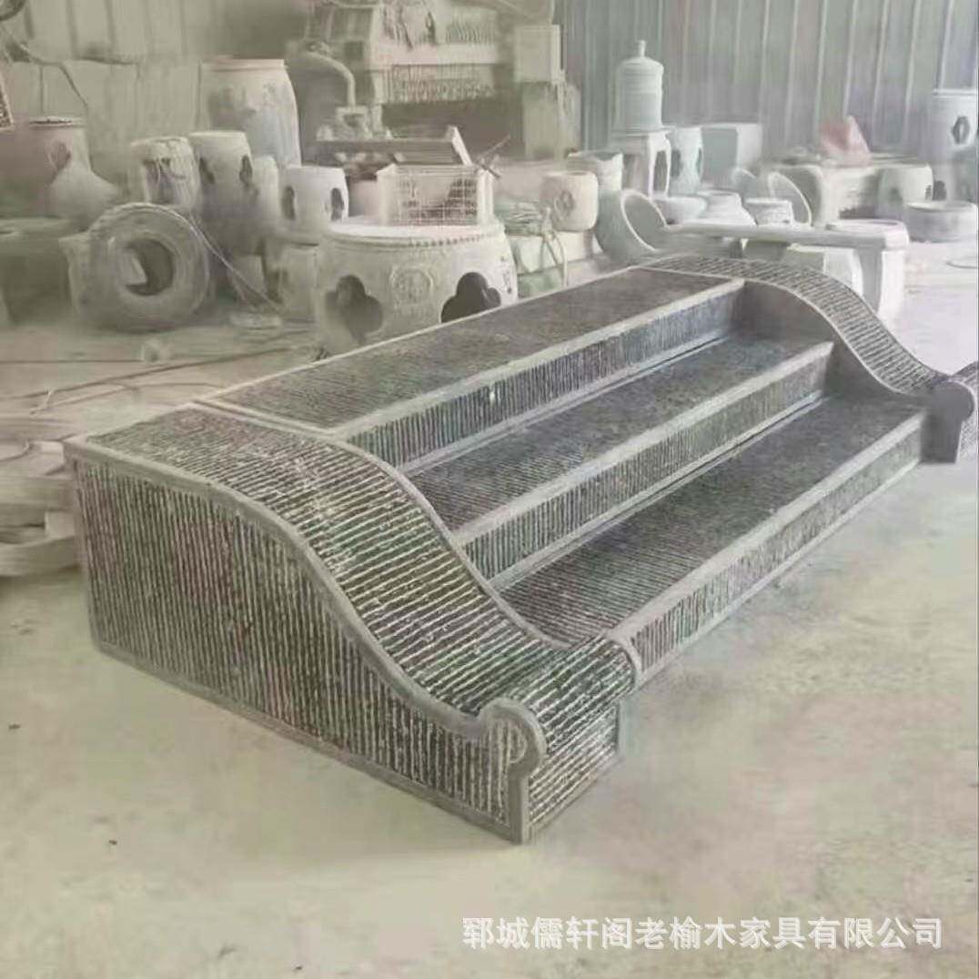 青石台阶石院踏步石仿古景园林区0545雕防滑庭过门石别墅祥云浮门