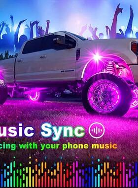 卖汽ALED底车盘灯无线遥控PP氛围TSO灯越野车卡车底热盘改装灯